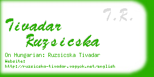 tivadar ruzsicska business card